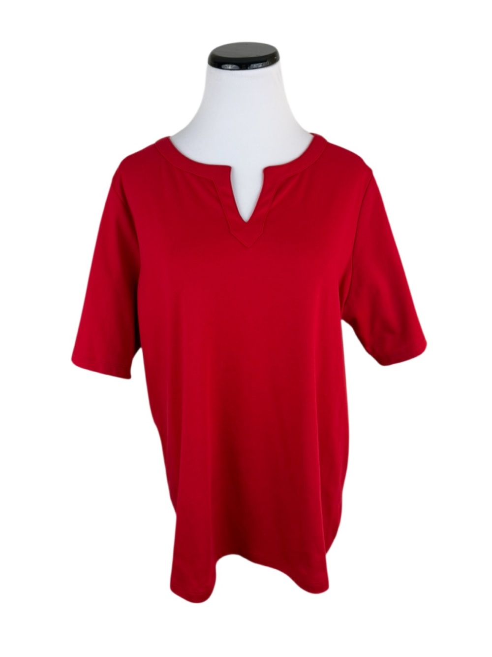 Lands End Red Short Sleeve Cotton Blend Shirt Size 1X